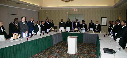 Masons at a table lodge
